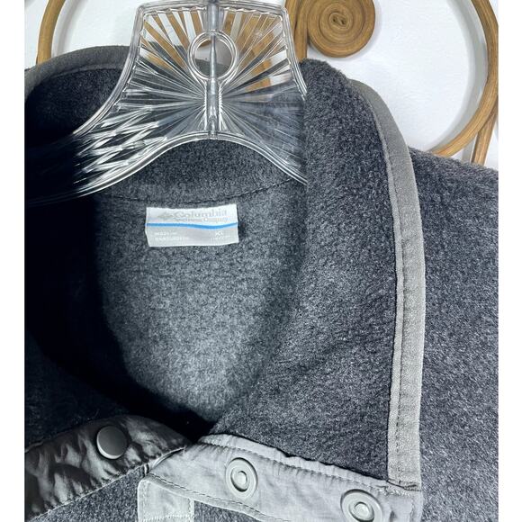 Columbia Fleece Pullover 1/4 Snap Gray XL - Picture 3 of 4